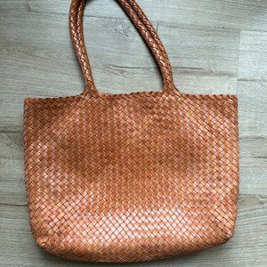 Classic Elena Woven Handbag by Milaner in Vachetta